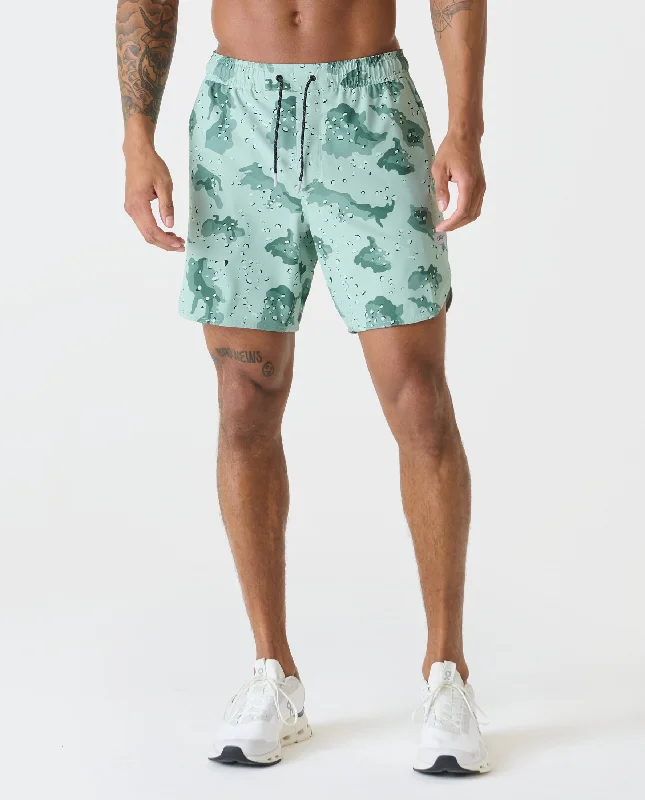 Men's camo print cargo shorts for outdoor adventuresLuka Short Desert Camo Laurel