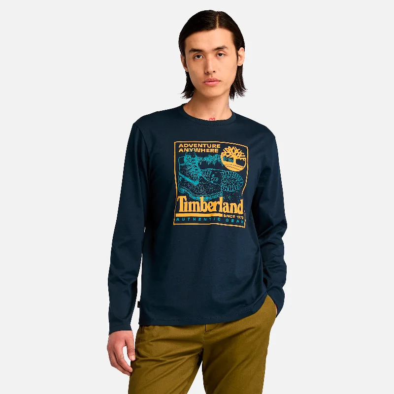Men's plus - size pocket t - shirts with a classic lookMen's Boot Graphic Long Sleeve T-shirt Men's plus - size pocket t - shirts with a classic lookMen's Boot Graphic Long Sleeve T-shirt