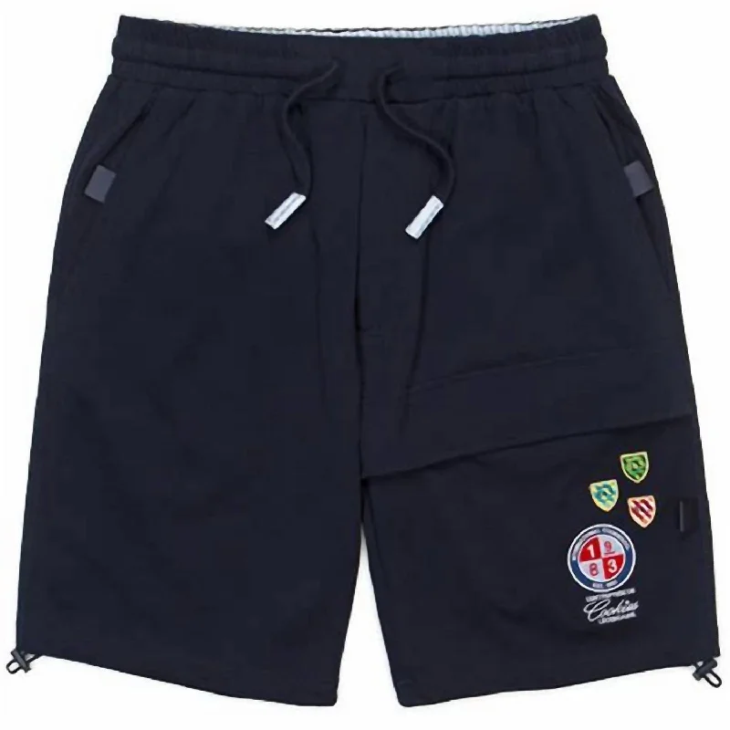 Men's distressed cotton shorts for a bohemian - inspired styleMen's Corsica Jersey Knit Shorts In Navy Men's distressed cotton shorts for a bohemian - inspired styleMen's Corsica Jersey Knit Shorts In Navy
