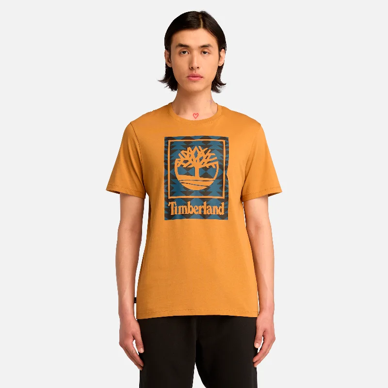 Men's distressed denim - look t - shirts with a rugged appealMen's Pattern Tree Logo Short Sleeve T-Shirt Men's distressed denim - look t - shirts with a rugged appealMen's Pattern Tree Logo Short Sleeve T-Shirt