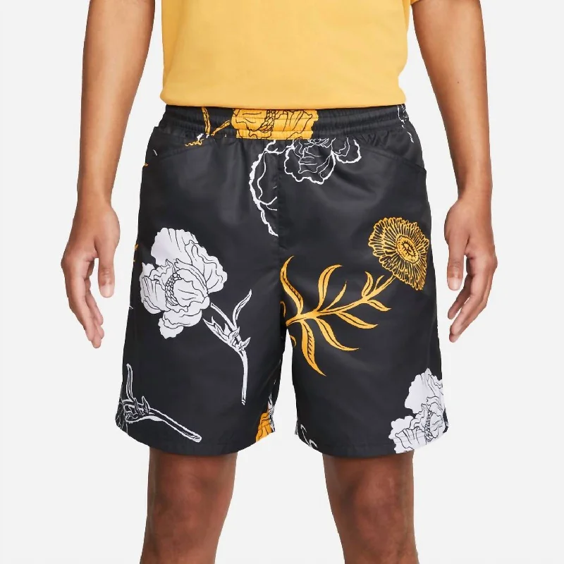 Men's high - waisted swim shorts with UPF protection for beach vacationsMen's Sb Hibiscus Water Shorts In Black/gold Men's high - waisted swim shorts with UPF protection for beach vacationsMen's Sb Hibiscus Water Shorts In Black/gold