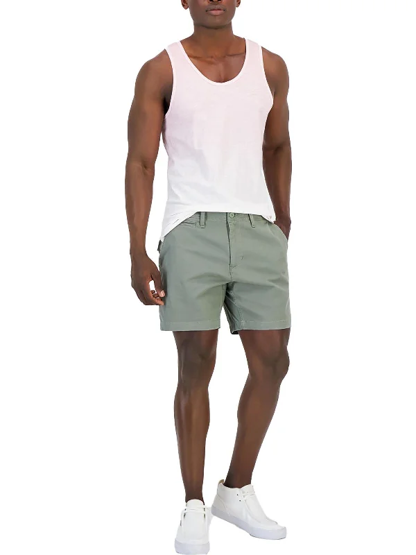 Men's moisture - wicking performance shorts for sweaty outdoor activitiesMens Solid Cotton Flat Front Men's moisture - wicking performance shorts for sweaty outdoor activitiesMens Solid Cotton Flat Front