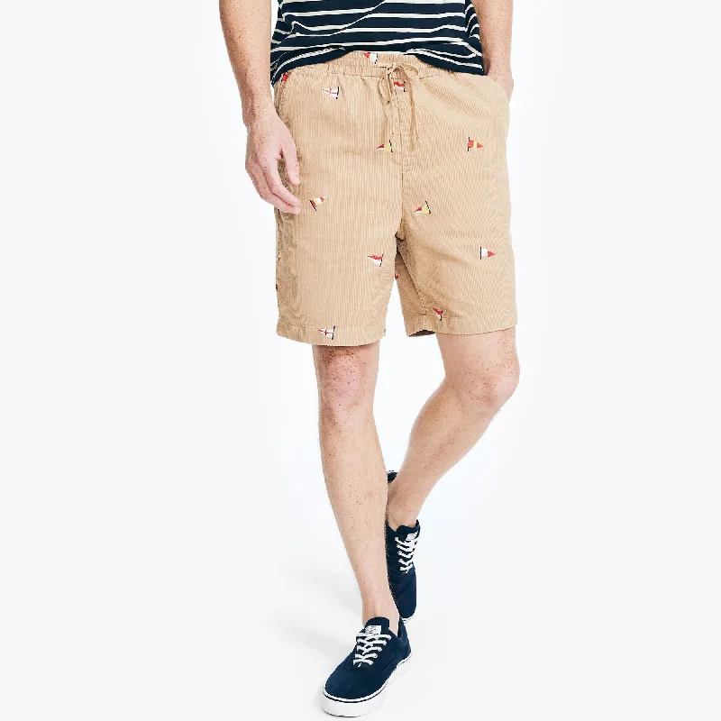 Men's zip - pocket canvas shorts for added functionality during travelNautica Mens 7" Printed Corduroy Short Men's zip - pocket canvas shorts for added functionality during travelNautica Mens 7" Printed Corduroy Short