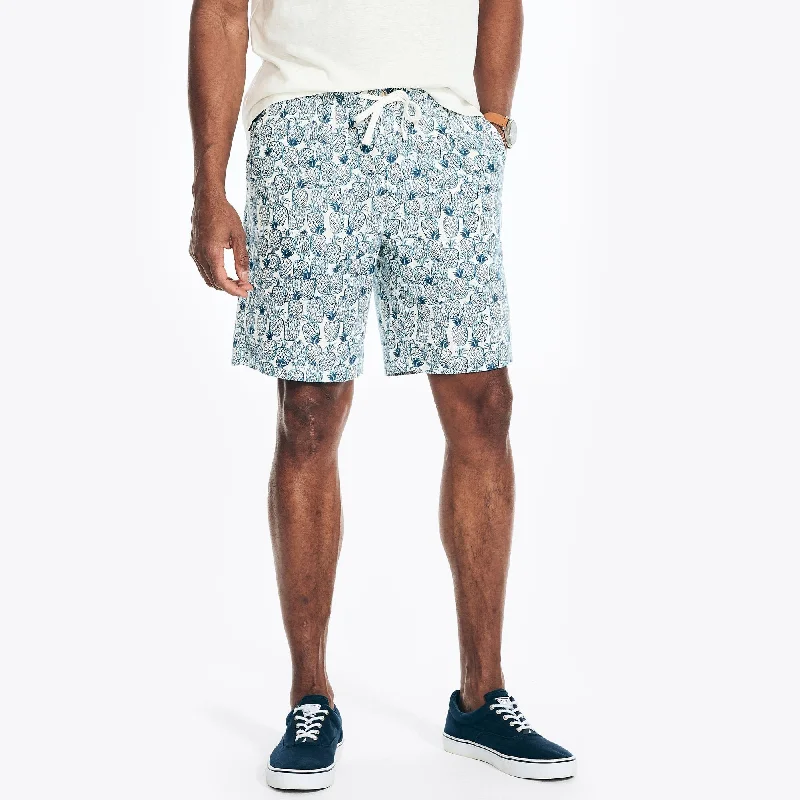 Men's wide - leg linen blend shorts for a relaxed beachside vibeNautica Mens 8.5" Printed Cabana Short Men's wide - leg linen blend shorts for a relaxed beachside vibeNautica Mens 8.5" Printed Cabana Short