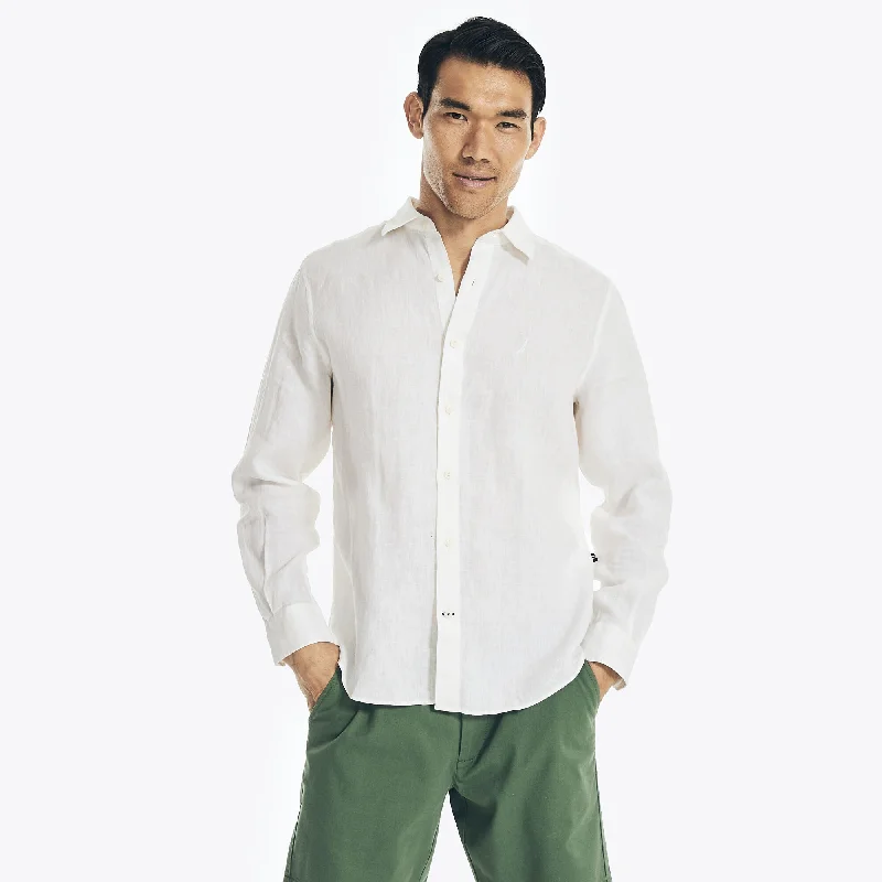 Men's thermal t - shirts with a high - neck design for cold weatherNautica Mens Linen Shirt Men's thermal t - shirts with a high - neck design for cold weatherNautica Mens Linen Shirt