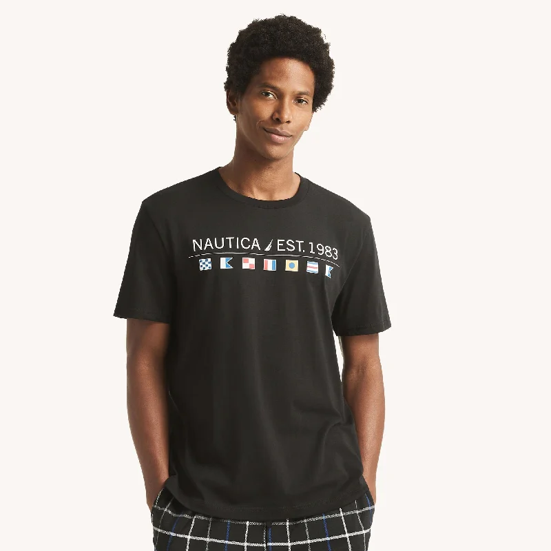 Men's moisture - wicking athletic t - shirts for intense workoutsNautica Mens Logo Sleep T-Shirt Men's moisture - wicking athletic t - shirts for intense workoutsNautica Mens Logo Sleep T-Shirt