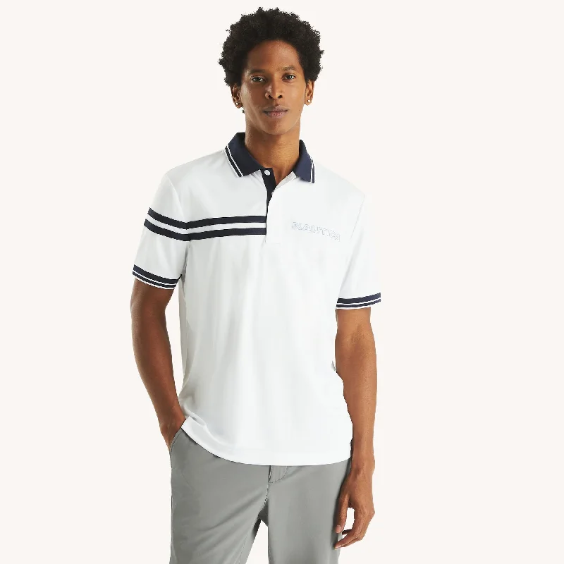 Men's polo t - shirts with a contrast collar for a preppy lookNautica Mens Navtech Classic Fit Polo Men's polo t - shirts with a contrast collar for a preppy lookNautica Mens Navtech Classic Fit Polo