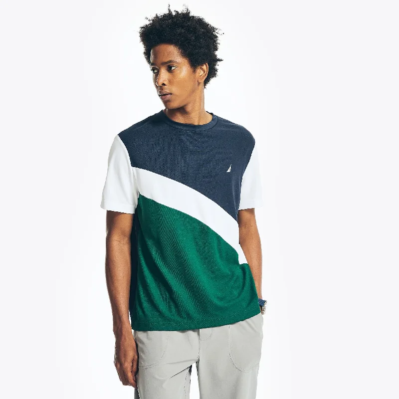 Men's long - sleeve henley t - shirts with button - down placketsNautica Mens Navtech Sustainably Crafted Colorblock T-Shirt Men's long - sleeve henley t - shirts with button - down placketsNautica Mens Navtech Sustainably Crafted Colorblock T-Shirt