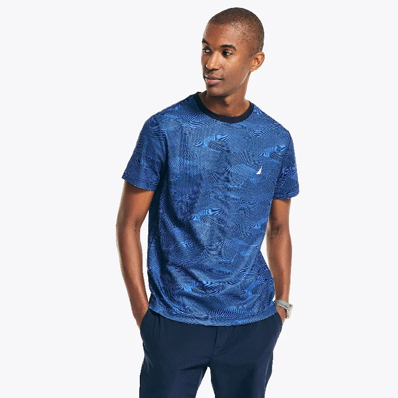 Men's slim - fit graphic t - shirts with vintage rock band printsNautica Mens Navtech Sustainably Crafted Printed T-Shirt Men's slim - fit graphic t - shirts with vintage rock band printsNautica Mens Navtech Sustainably Crafted Printed T-Shirt