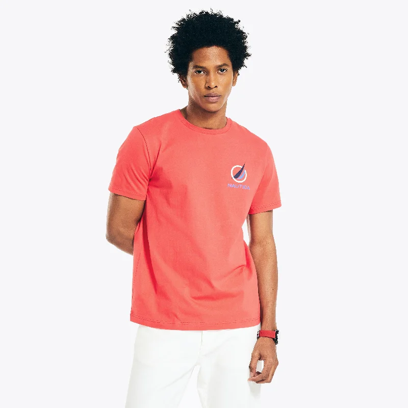 Men's thermal t - shirts with a high - neck design for cold weatherNautica Mens Oversized J-Class Logo T-Shirt