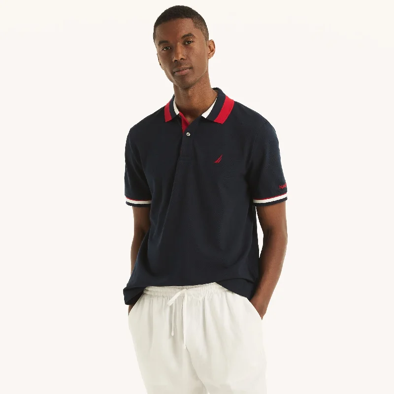Men's short - sleeve linen t - shirts for summer beach outingsNautica Mens Sustainably Crafted Classic Fit Deck Polo Men's short - sleeve linen t - shirts for summer beach outingsNautica Mens Sustainably Crafted Classic Fit Deck Polo