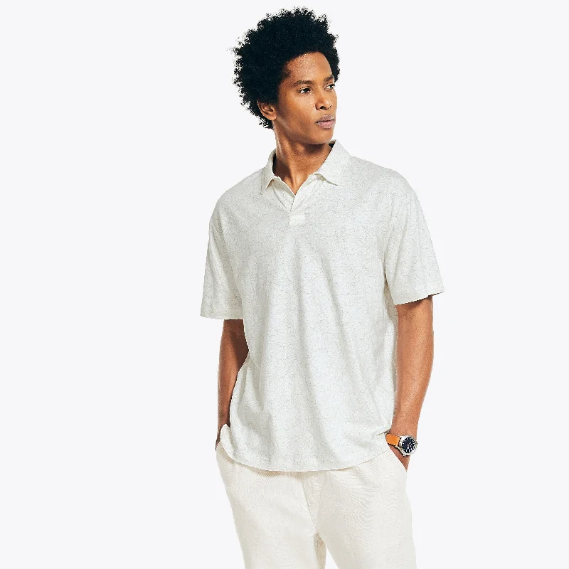 Men's long - sleeve henley t - shirts with button - down placketsNautica Mens Sustainably Crafted Classic Fit Printed Polo Men's long - sleeve henley t - shirts with button - down placketsNautica Mens Sustainably Crafted Classic Fit Printed Polo