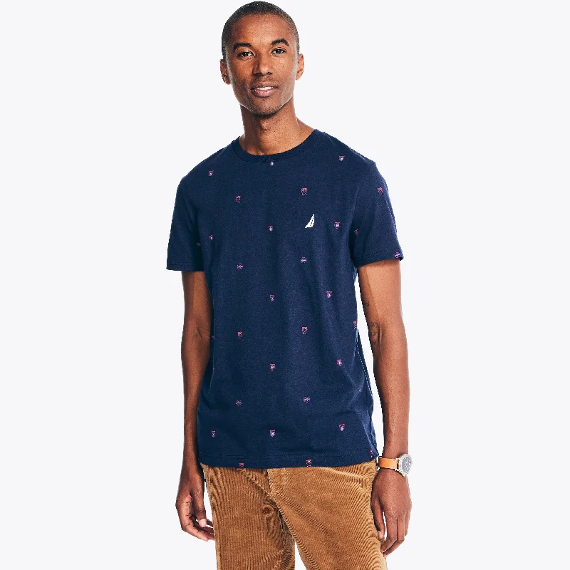 Men's smart - casual checkered t - shirts for semi - formal occasionsNautica Mens Sustainably Crafted Printed Crewneck T-Shirt Men's smart - casual checkered t - shirts for semi - formal occasionsNautica Mens Sustainably Crafted Printed Crewneck T-Shirt