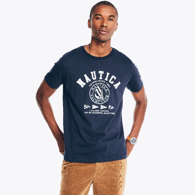 Men's smart - casual checkered t - shirts for semi - formal occasionsNautica Mens Sustainably Crafted Yacht Club Graphic T-Shirt Men's smart - casual checkered t - shirts for semi - formal occasionsNautica Mens Sustainably Crafted Yacht Club Graphic T-Shirt