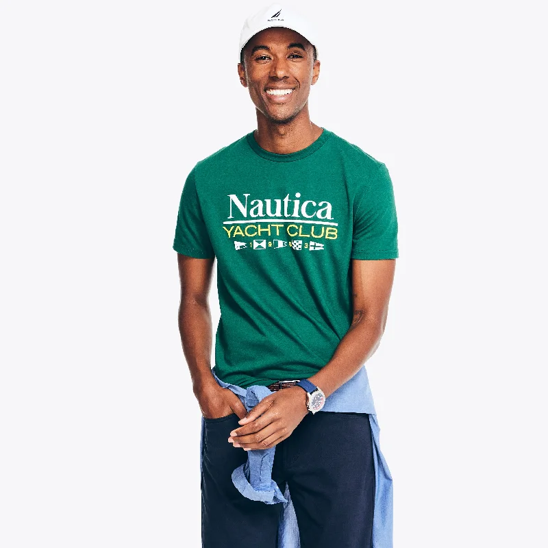 Men's eco - friendly recycled t - shirts for sustainable fashion choicesNautica Mens Sustainably Crafted Yacht Club Graphic T-Shirt