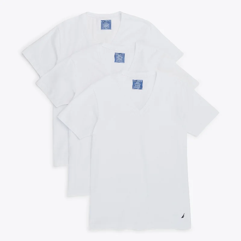 Men's button - front t - shirts with a unique artistic printNautica Mens V-Neck T-Shirts, 3-Pack Men's button - front t - shirts with a unique artistic printNautica Mens V-Neck T-Shirts, 3-Pack