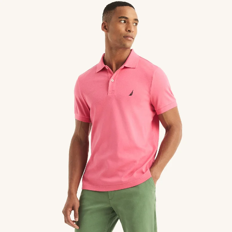 Men's polo t - shirts with a contrast collar for a preppy lookNautica Slim Fit Interlock Deck Polo Men's polo t - shirts with a contrast collar for a preppy lookNautica Slim Fit Interlock Deck Polo