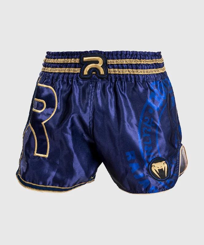 Men's pastel - colored cotton shorts for a spring - friendly outfitRAJADAMNERN x Venum Muay Thai Short - Navy Blue Men's pastel - colored cotton shorts for a spring - friendly outfitRAJADAMNERN x Venum Muay Thai Short - Navy Blue