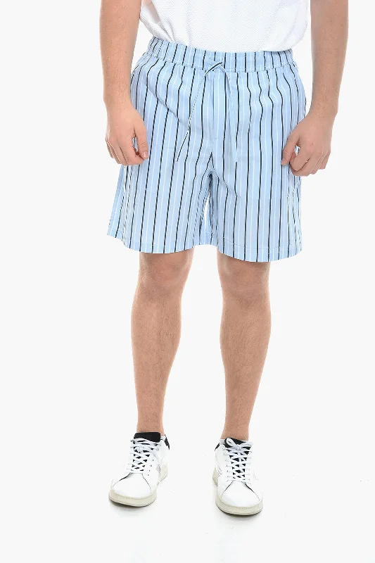 Men's neon - colored athletic shorts for high - visibility workoutsSamsoe Samsoe Awning Striped DEVON Shorts with Drawstring Waist Men's neon - colored athletic shorts for high - visibility workoutsSamsoe Samsoe Awning Striped DEVON Shorts with Drawstring Waist