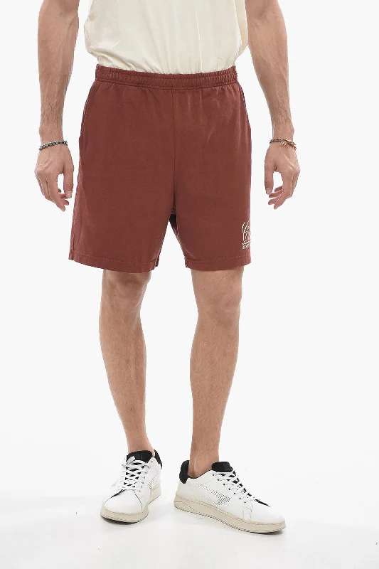 Men's checkered pattern wool shorts for a stylish winter layering optionSporty & Rich Drawstring Waist Cotton Shorts Men's checkered pattern wool shorts for a stylish winter layering optionSporty & Rich Drawstring Waist Cotton Shorts