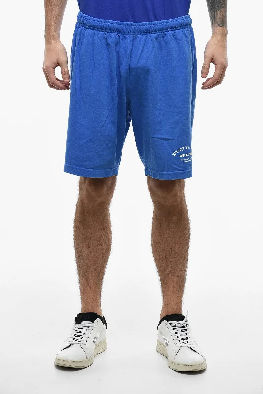 Men's breathable cotton athletic shorts for intense workoutsSporty & Rich Logo Printed Jersey Sweatshorts Men's breathable cotton athletic shorts for intense workoutsSporty & Rich Logo Printed Jersey Sweatshorts