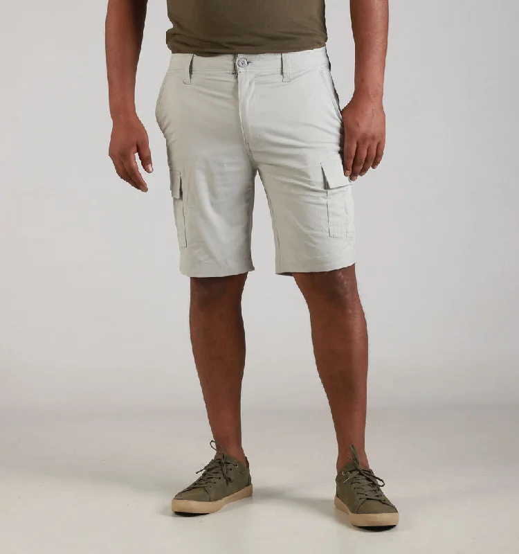 Men's breathable cotton athletic shorts for intense workoutsSTRETCH CARGO S24-GREY