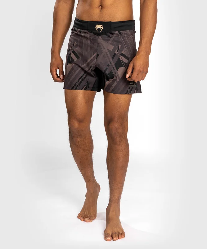 Men's drawstring casual linen shorts for a laid - back summer lookVenum Tecmo 2.0 Fightshort - Black/Brown Men's drawstring casual linen shorts for a laid - back summer lookVenum Tecmo 2.0 Fightshort - Black/Brown