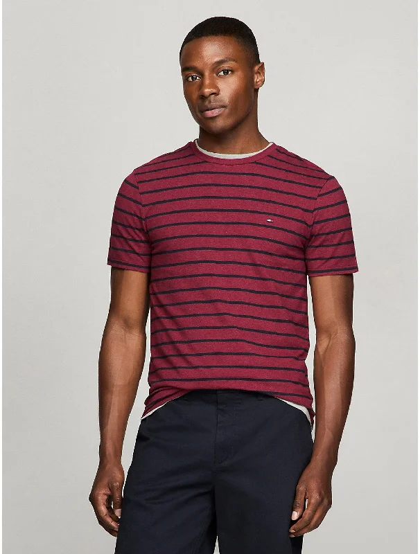 Men's v - neck muscle t - shirts for a body - building aestheticTommy Hilfiger Men's Slim Fit Premium Stretch Stripe T-Shirt Men's v - neck muscle t - shirts for a body - building aestheticTommy Hilfiger Men's Slim Fit Premium Stretch Stripe T-Shirt