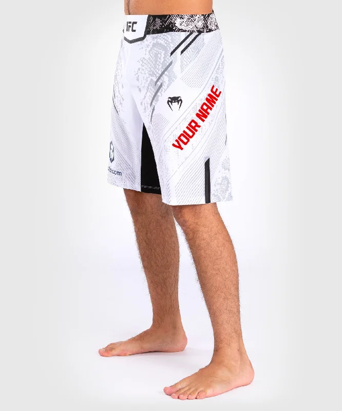 Men's camo print cargo shorts for outdoor adventuresUFC Adrenaline by Venum Personalized Authentic Fight Night Men's Fight Short - Long Fit - White Men's camo print cargo shorts for outdoor adventuresUFC Adrenaline by Venum Personalized Authentic Fight Night Men's Fight Short - Long Fit - White