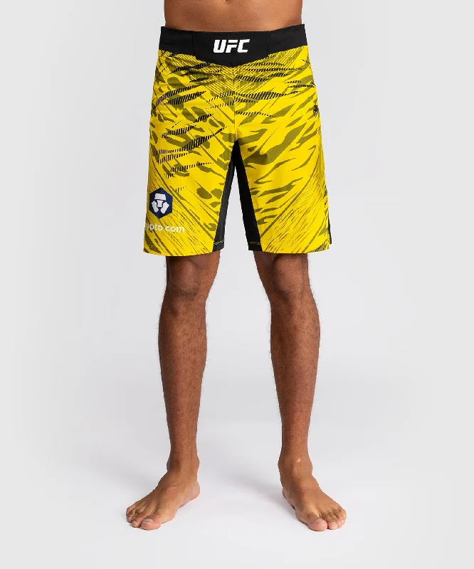 Men's drawstring casual linen shorts for a laid - back summer lookUFC Fusion by Venum Authentic Fight Night Men’s Fight Short - Long Fit - Yellow Men's drawstring casual linen shorts for a laid - back summer lookUFC Fusion by Venum Authentic Fight Night Men’s Fight Short - Long Fit - Yellow