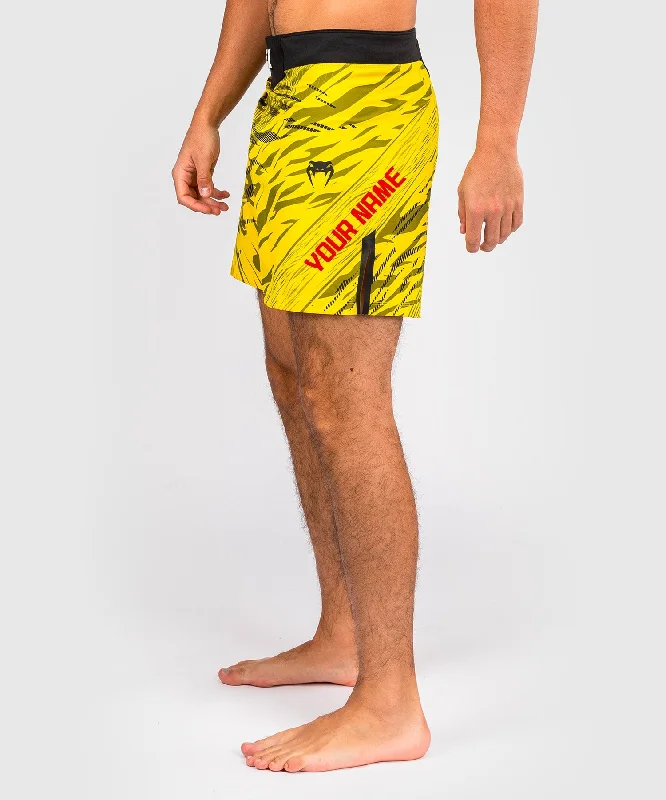 Men's wide - leg linen blend shorts for a relaxed beachside vibeUFC Fusion by Venum Personalized Authentic Fight Night Men's Fight Short - Short Fit - Yellow Men's wide - leg linen blend shorts for a relaxed beachside vibeUFC Fusion by Venum Personalized Authentic Fight Night Men's Fight Short - Short Fit - Yellow