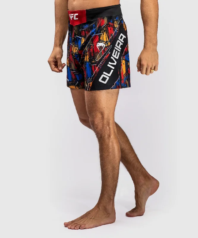 Men's pleated front twill shorts for a classic and sophisticated appearanceUFC Unrivaled by Venum Charles Oliveira Fight Short - Red Men's pleated front twill shorts for a classic and sophisticated appearanceUFC Unrivaled by Venum Charles Oliveira Fight Short - Red