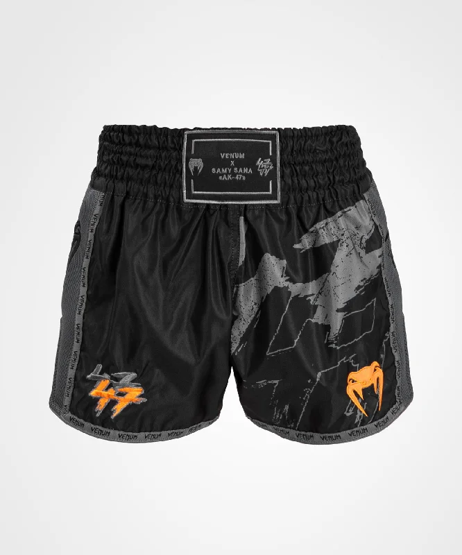 Men's high - waisted swim shorts with UPF protection for beach vacationsVenum S47 Muay Thaï Short - Black/Orange Men's high - waisted swim shorts with UPF protection for beach vacationsVenum S47 Muay Thaï Short - Black/Orange