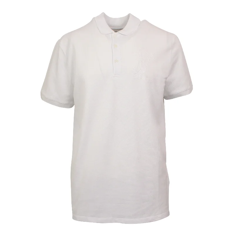 Men's organic cotton crew - neck t - shirts for everyday comfortWhite Medusa Half Face Embroidery Shirt Men's organic cotton crew - neck t - shirts for everyday comfortWhite Medusa Half Face Embroidery Shirt