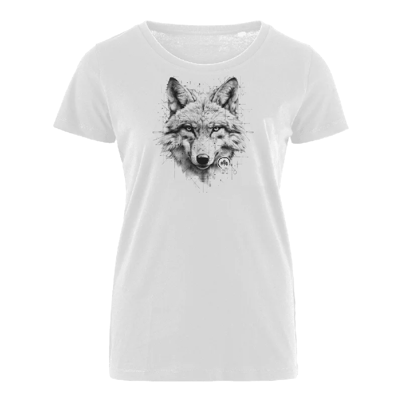 Men's thermal t - shirts with a high - neck design for cold weatherWolf Skizze - Bio Damen Shirt Men's thermal t - shirts with a high - neck design for cold weatherWolf Skizze - Bio Damen Shirt
